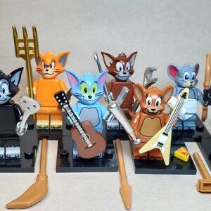 Custom Printed MOC Tom & Jerry Minifigures 8 Pack